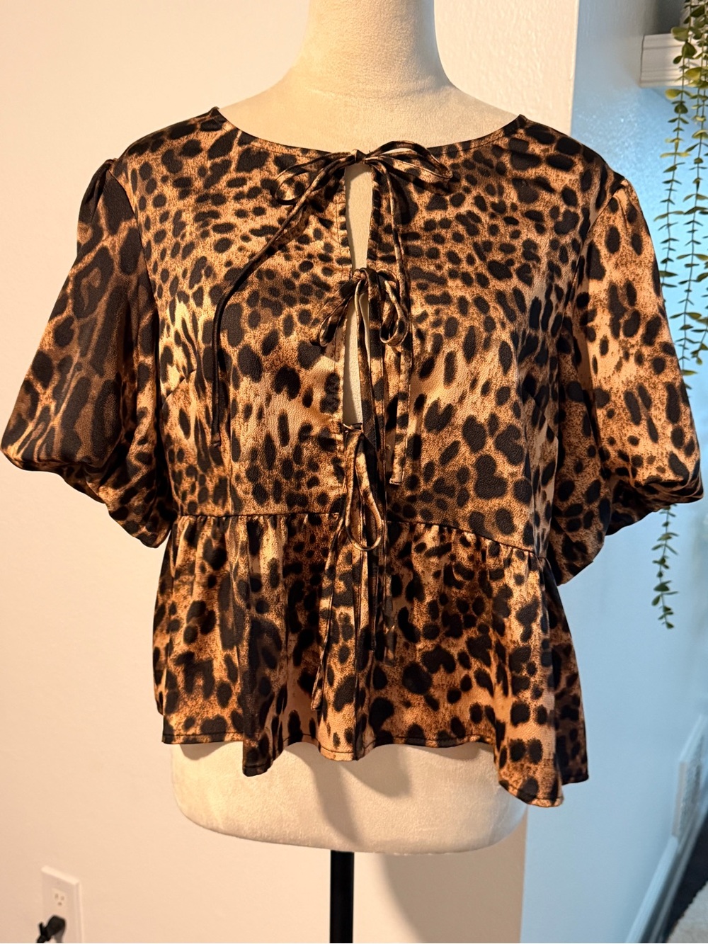 Gigi peplum Blouse Leopard